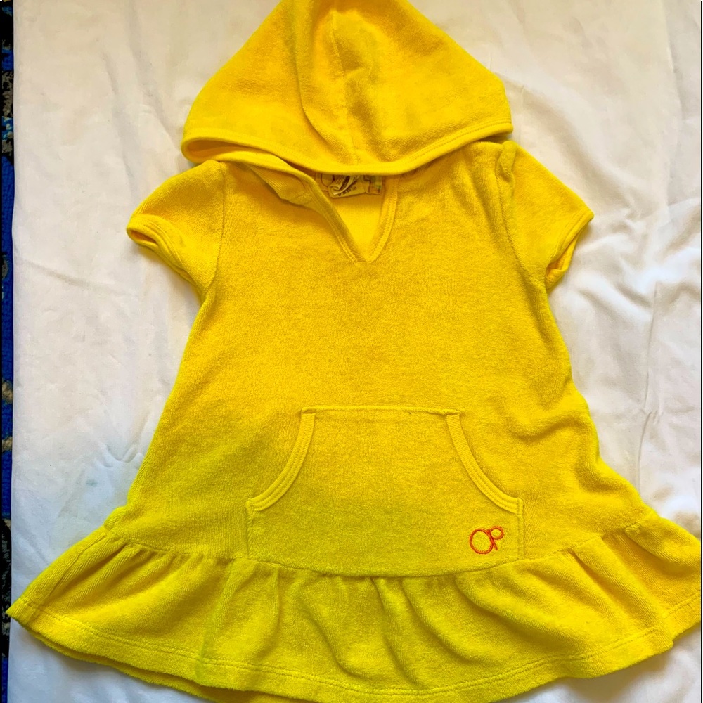 O.P  2 T yellow terrycloth swimsuit pullover
